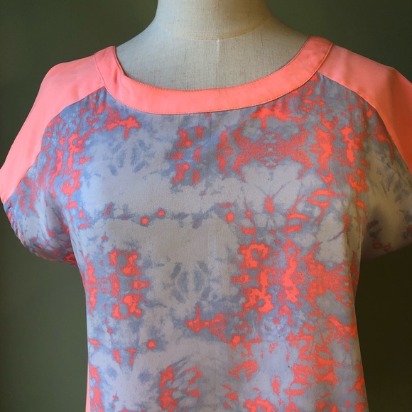 W118 by Walter Baker Neon Orange & Tie Dye Top - Size Small - Picture 3 of 8